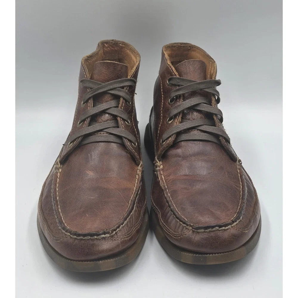 Sperry Authentic Original Boat Chukka Boots Mens 10M Dark Brown Leather